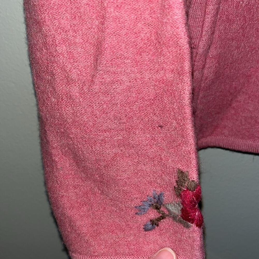 Vtg Pendleton Granny Core Blush Pink Button Cardi… - image 4